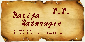 Matija Matarugić vizit kartica